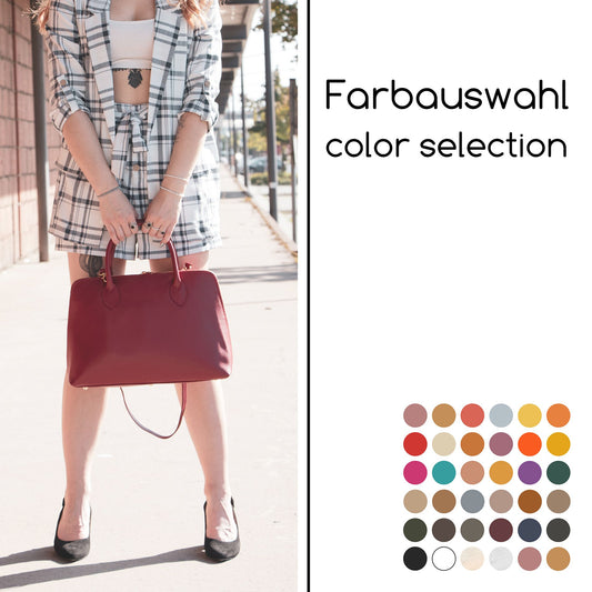 modamoda de - T102 - ital Henkeltasche DIN A4 aus Echtleder