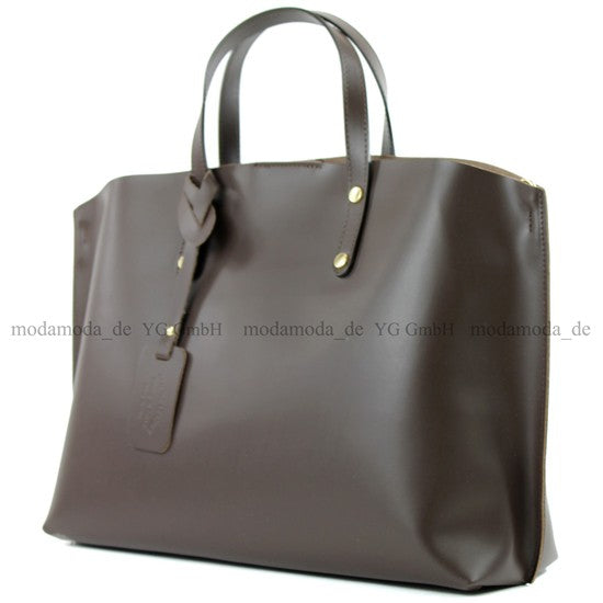 modamoda de - T104 - ital Damentasche DIN A4 Shopper Leder