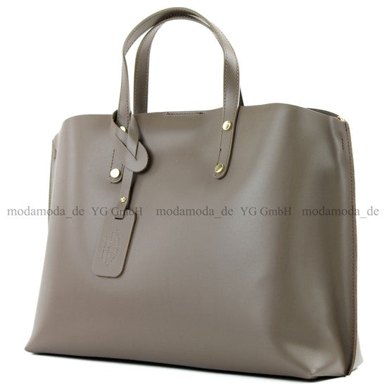 modamoda de - T104 - ital Damentasche DIN A4 Shopper Leder