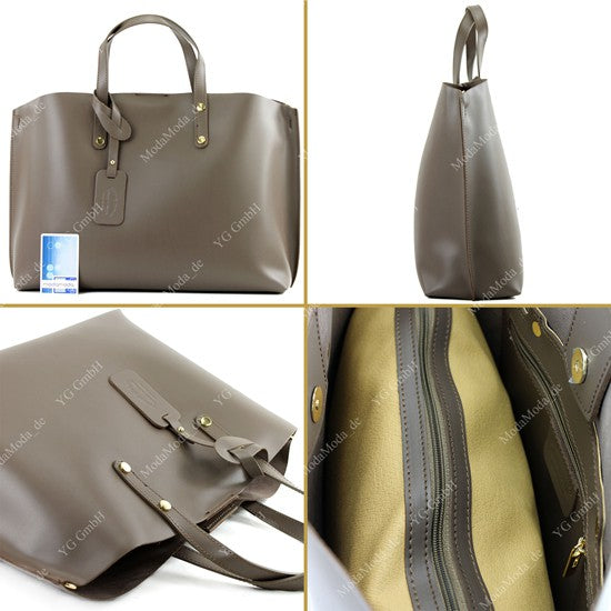 modamoda de - T104 - ital Damentasche DIN A4 Shopper Leder