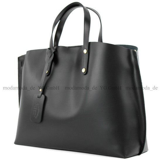 modamoda de - T104 - ital Damentasche DIN A4 Shopper Leder