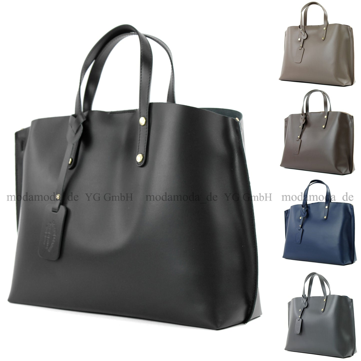 modamoda de - T104 - ital Damentasche DIN A4 Shopper Leder