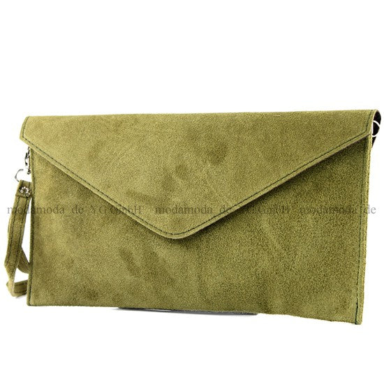 modamoda de - T106 - ital Clutch Abendtasche aus Wildleder