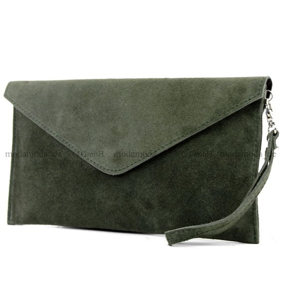 modamoda de - T106 - ital Clutch Abendtasche aus Wildleder