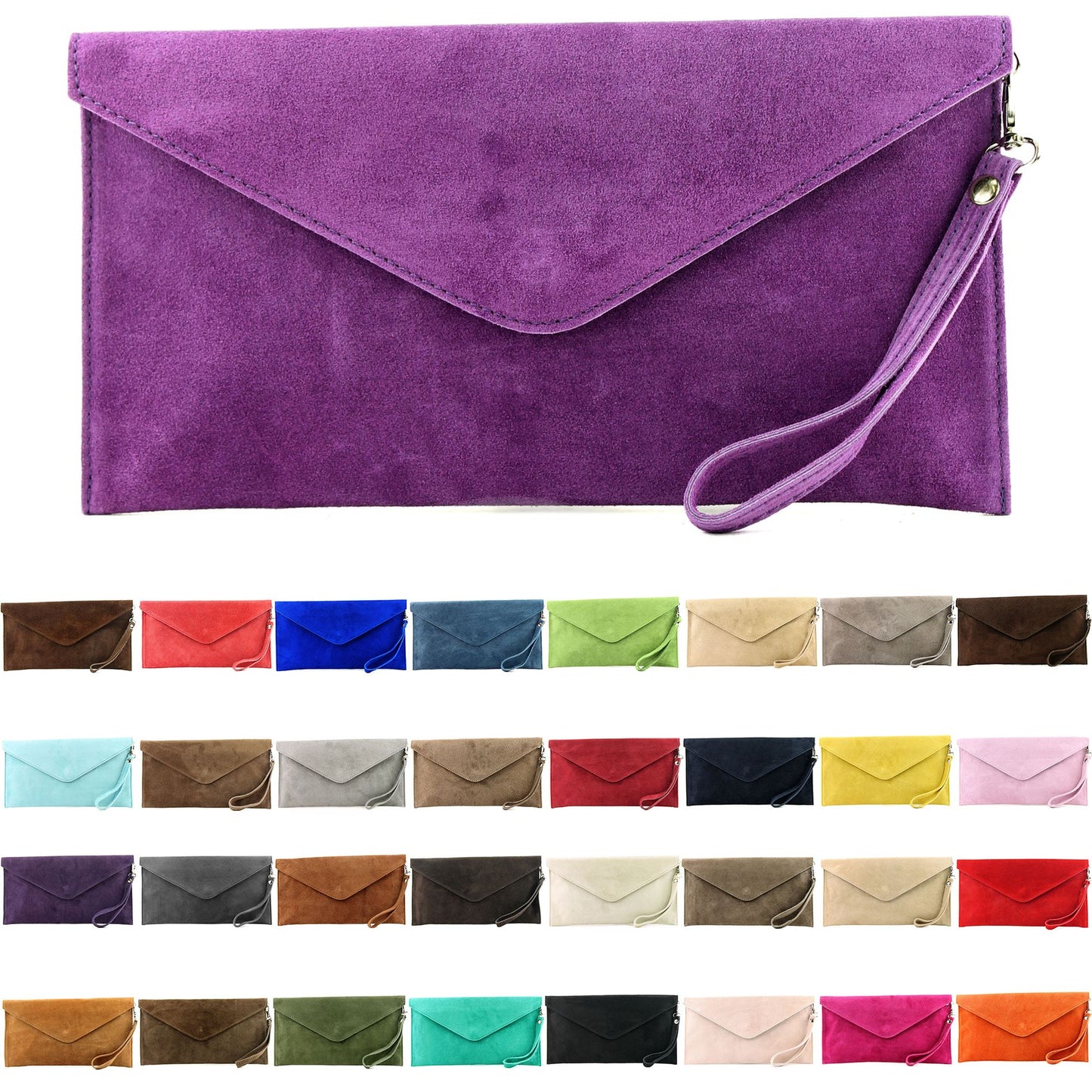 modamoda de - T106 - ital Clutch Abendtasche aus Wildleder