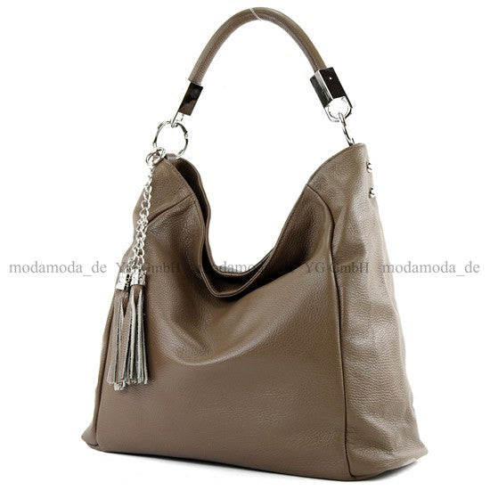 modamoda de - T108 - ital. Schultertasche aus Leder DIN A4