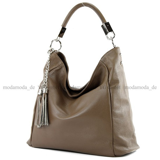 modamoda de - T108 - ital. Schultertasche aus Leder DIN A4