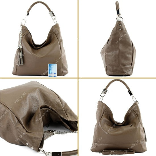 modamoda de - T108 - ital. Schultertasche aus Leder DIN A4