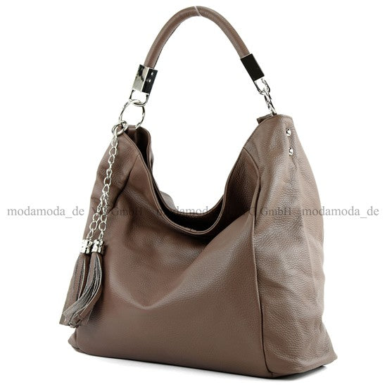 modamoda de - T108 - ital. Schultertasche aus Leder DIN A4