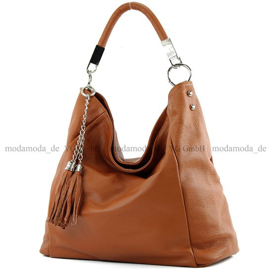 modamoda de - T108 - ital. Schultertasche aus Leder DIN A4