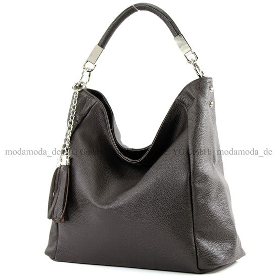 modamoda de - T108 - ital. Schultertasche aus Leder DIN A4