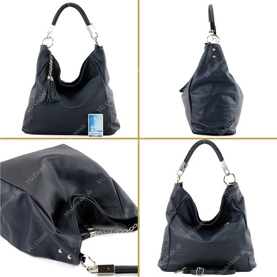 modamoda de - T108 - ital. Schultertasche aus Leder DIN A4