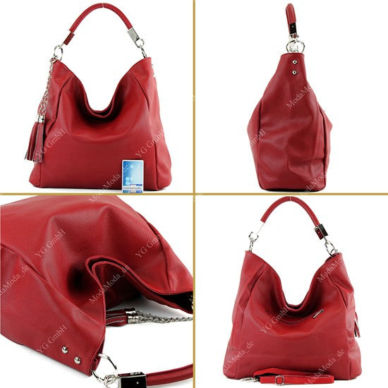 modamoda de - T108 - ital. Schultertasche aus Leder DIN A4