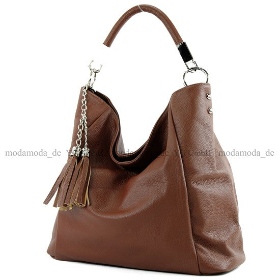 modamoda de - T108 - ital. Schultertasche aus Leder DIN A4