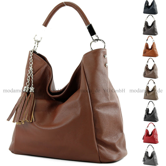 modamoda de - T108 - ital. Schultertasche aus Leder DIN A4