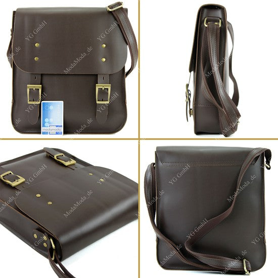 modamoda de - T109 - ital Umhängetasche aus Leder Unisex