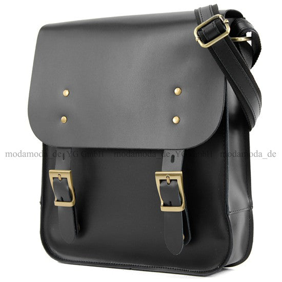 modamoda de - T109 - ital Umhängetasche aus Leder Unisex