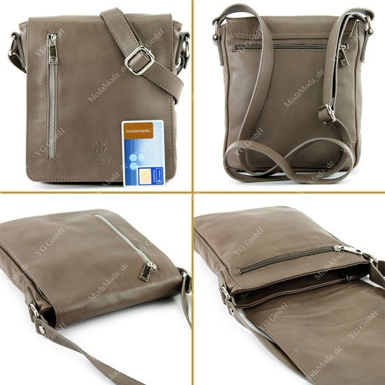 modamoda de - T116 - Ital. Messengertasche aus Nappaleder