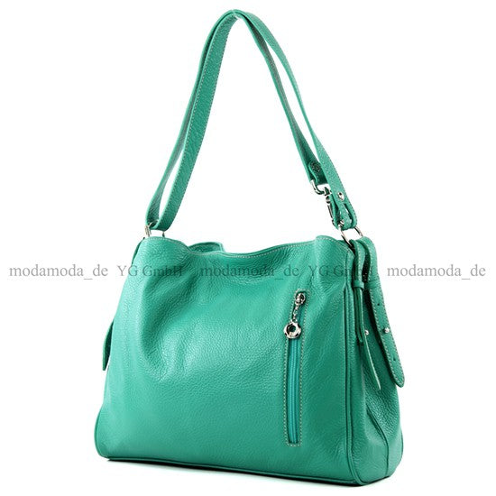modamoda de T119 / T220 Damen Leder Schultertasche Umhängetasche 2 Größen handmade in Italy