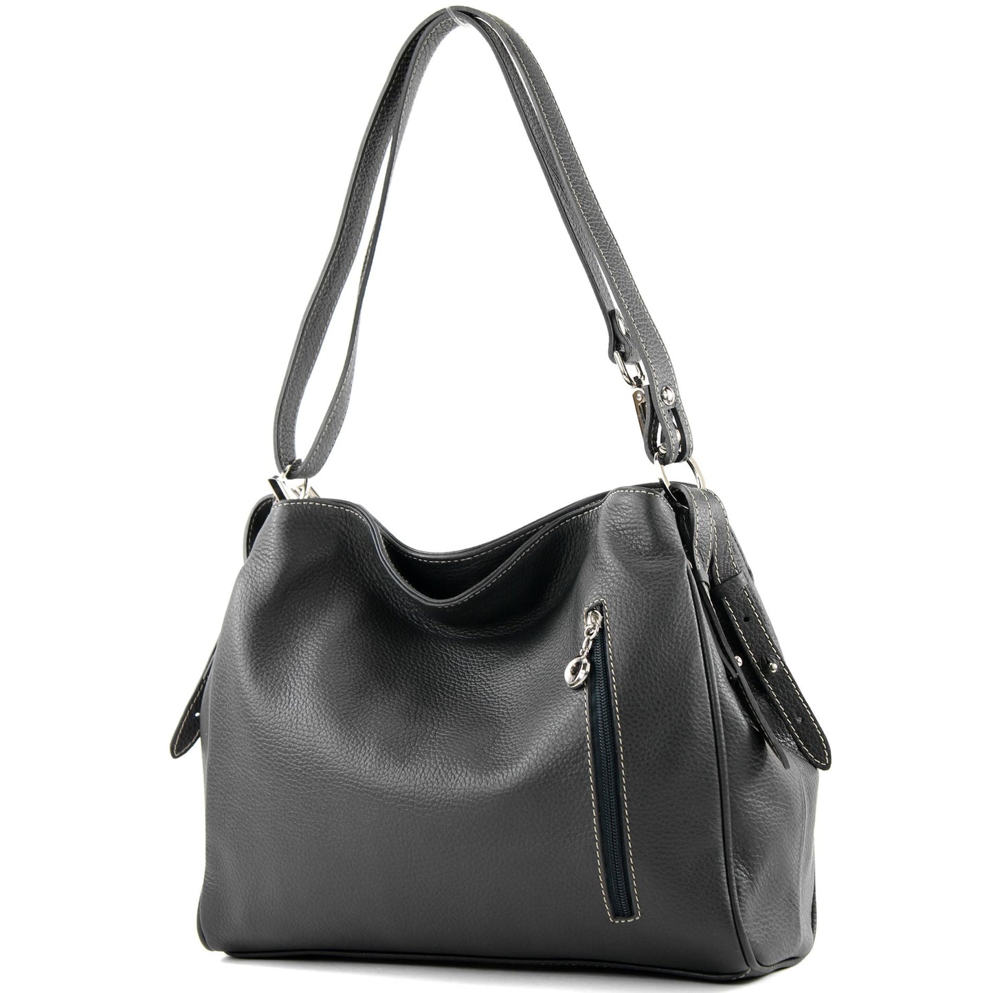 modamoda de T119 / T220 Damen Leder Schultertasche Umhängetasche 2 Größen handmade in Italy