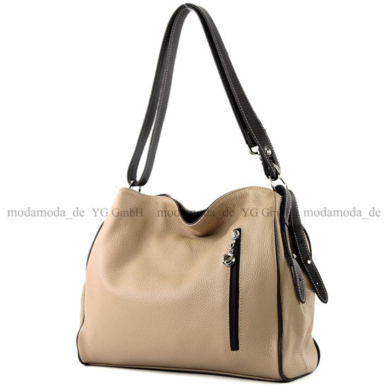 modamoda de T119 / T220 Damen Leder Schultertasche Umhängetasche 2 Größen handmade in Italy