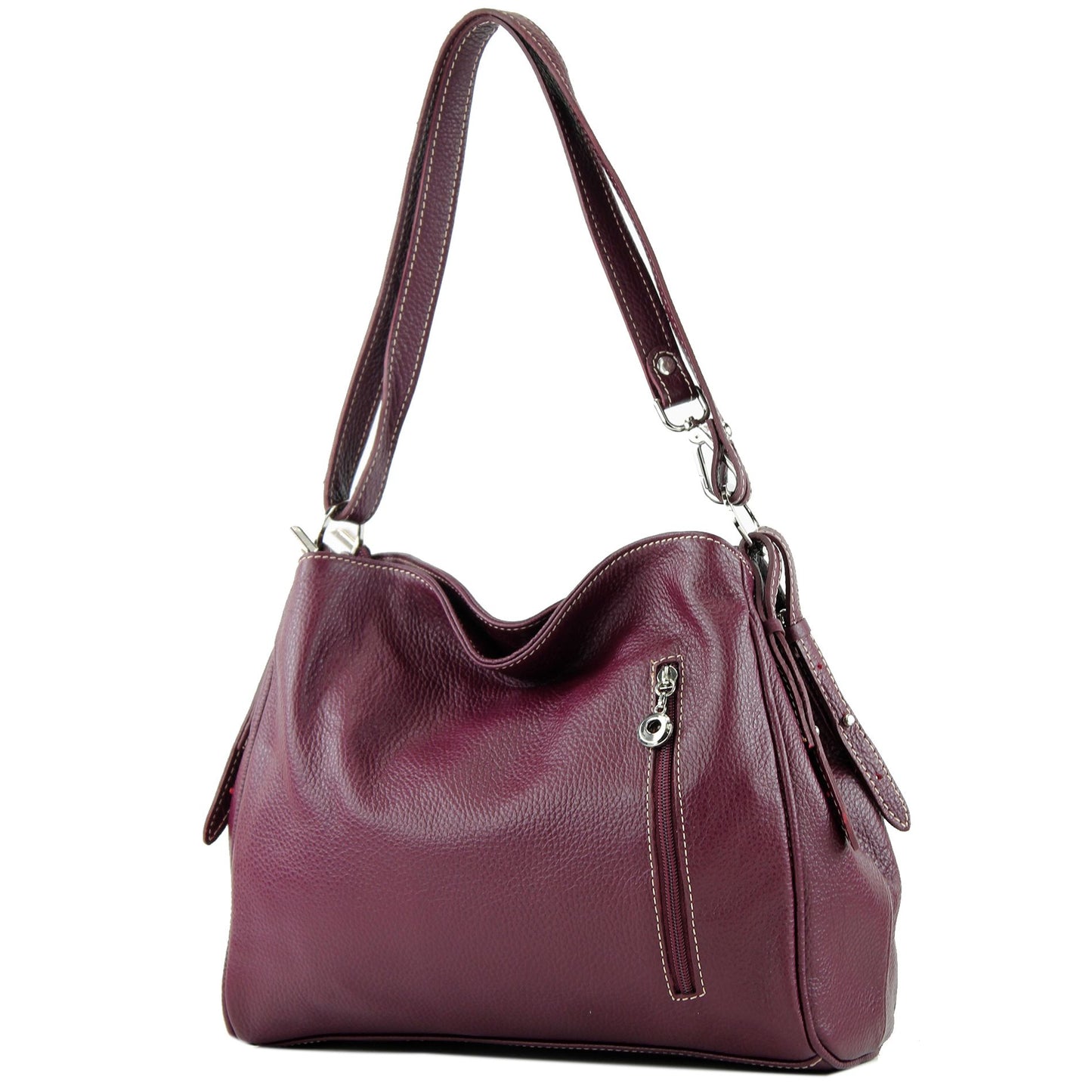 modamoda de T119 / T220 Damen Leder Schultertasche Umhängetasche 2 Größen handmade in Italy