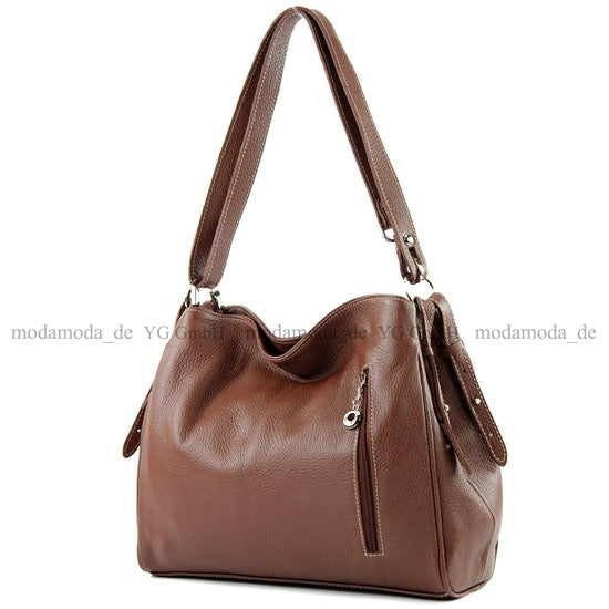 modamoda de T119 / T220 Damen Leder Schultertasche Umhängetasche 2 Größen handmade in Italy