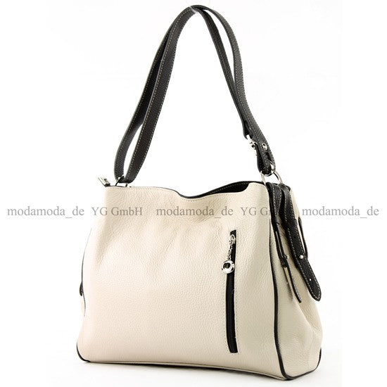 modamoda de T119 / T220 Damen Leder Schultertasche Umhängetasche 2 Größen handmade in Italy
