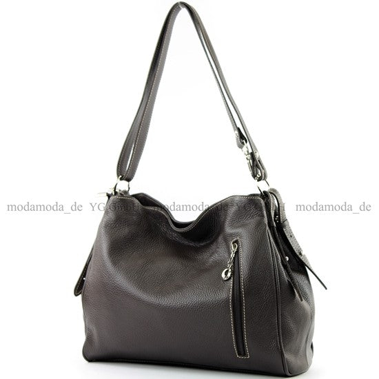 modamoda de T119 / T220 Damen Leder Schultertasche Umhängetasche 2 Größen handmade in Italy