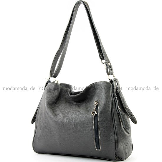 modamoda de T119 / T220 Damen Leder Schultertasche Umhängetasche 2 Größen handmade in Italy