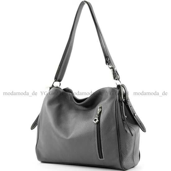 modamoda de T119 / T220 Damen Leder Schultertasche Umhängetasche 2 Größen handmade in Italy