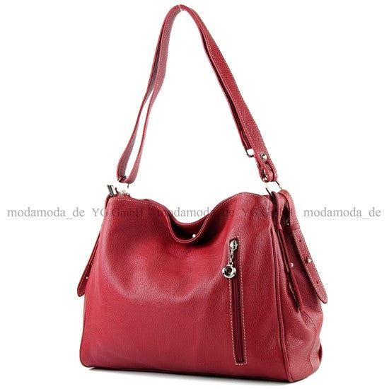 modamoda de T119 / T220 Damen Leder Schultertasche Umhängetasche 2 Größen handmade in Italy