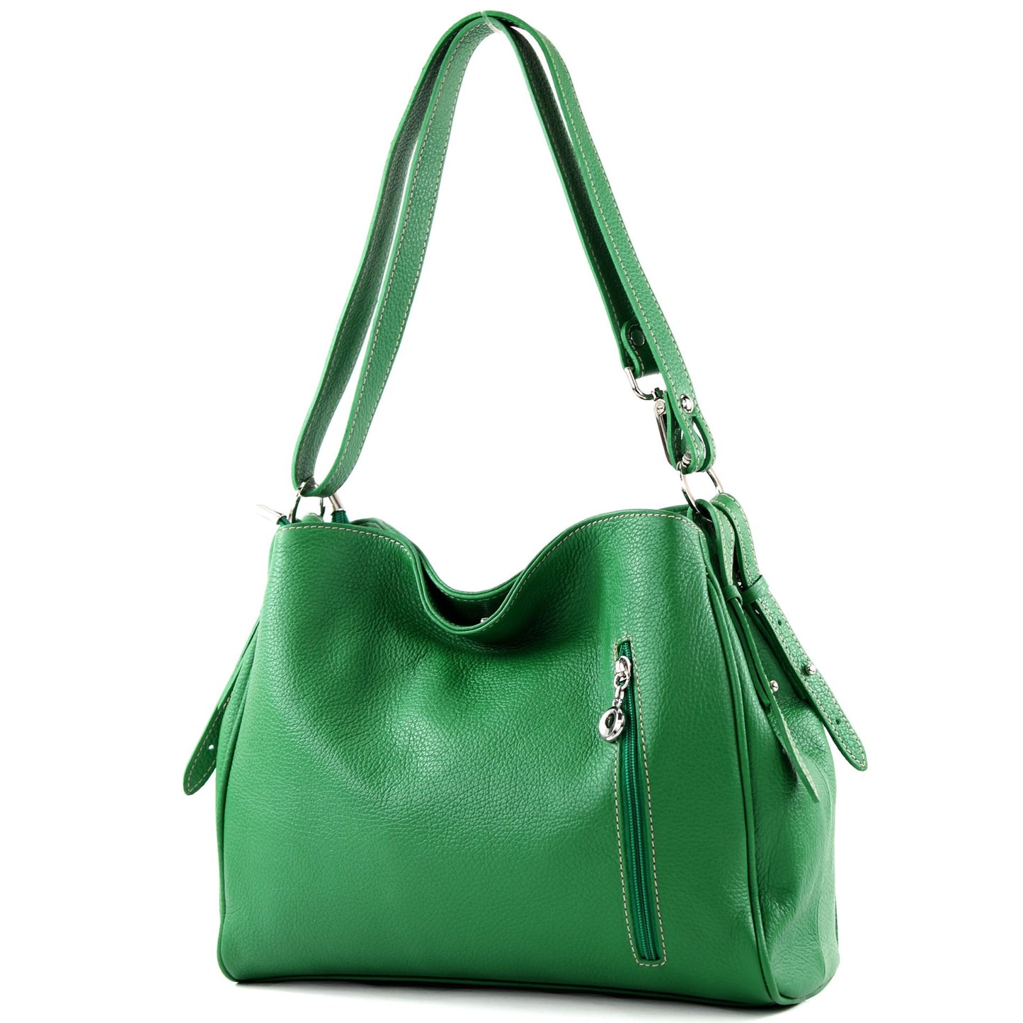 modamoda de T119 / T220 Damen Leder Schultertasche Umhängetasche 2 Größen handmade in Italy