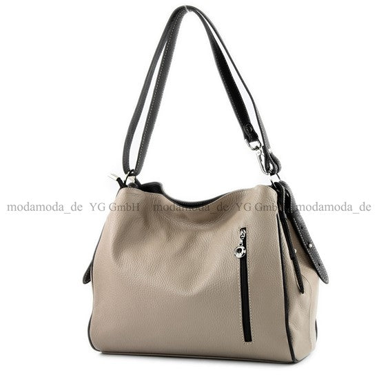 modamoda de T119 / T220 Damen Leder Schultertasche Umhängetasche 2 Größen handmade in Italy