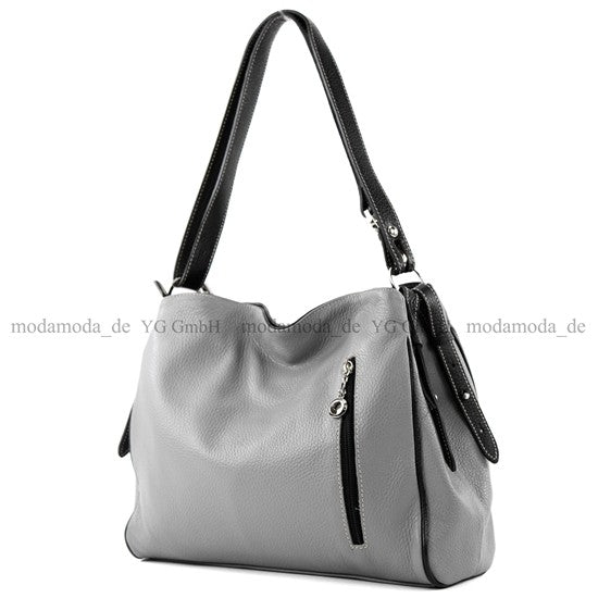 modamoda de T119 / T220 Damen Leder Schultertasche Umhängetasche 2 Größen handmade in Italy