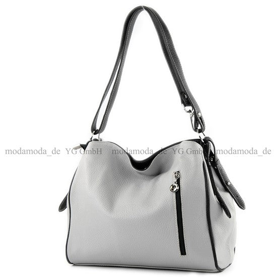 modamoda de T119 / T220 Damen Leder Schultertasche Umhängetasche 2 Größen handmade in Italy