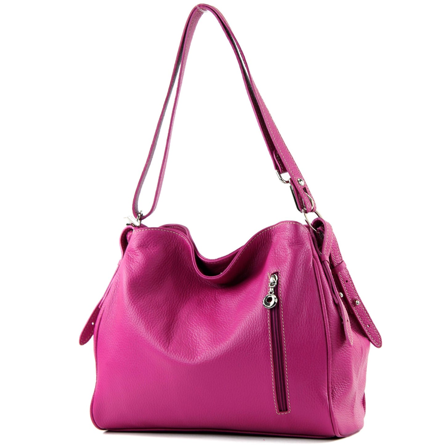 modamoda de T119 / T220 Damen Leder Schultertasche Umhängetasche 2 Größen handmade in Italy