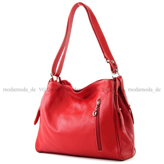 modamoda de T119 / T220 Damen Leder Schultertasche Umhängetasche 2 Größen handmade in Italy