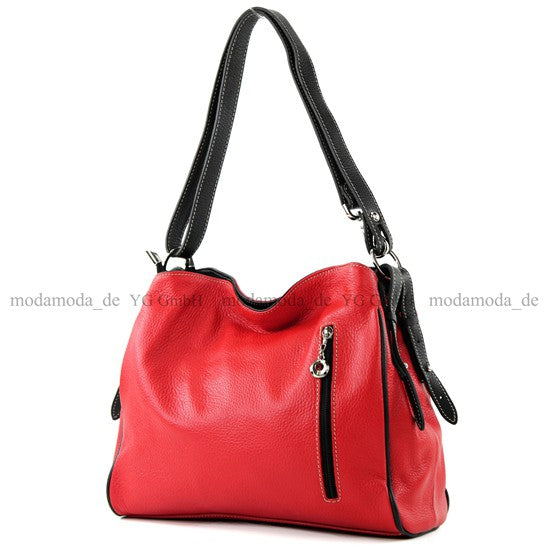 modamoda de T119 / T220 Damen Leder Schultertasche Umhängetasche 2 Größen handmade in Italy
