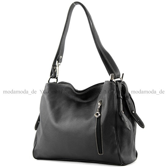modamoda de T119 / T220 Damen Leder Schultertasche Umhängetasche 2 Größen handmade in Italy
