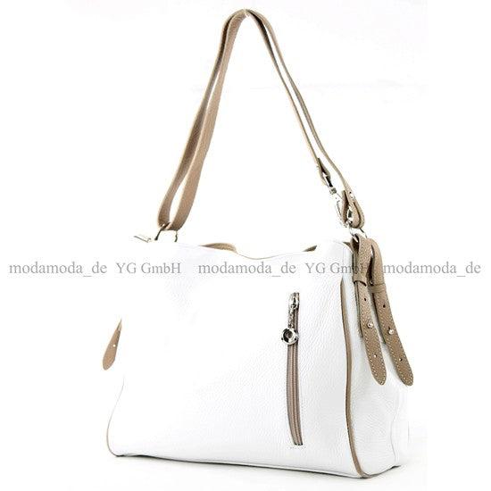 modamoda de T119 / T220 Damen Leder Schultertasche Umhängetasche 2 Größen handmade in Italy