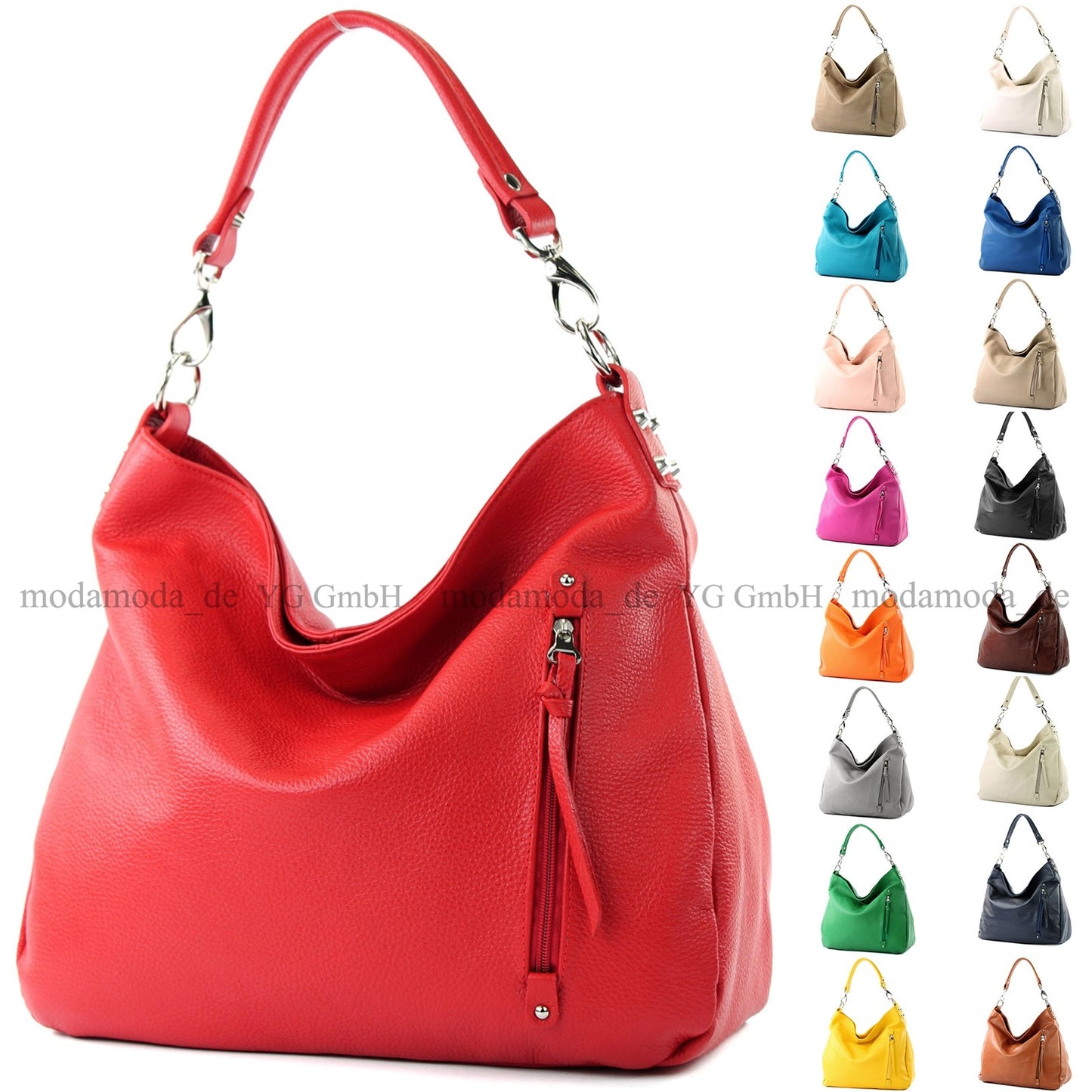 modamoda de - T121 - ital Shopper aus Leder/Nappaleder Groß
