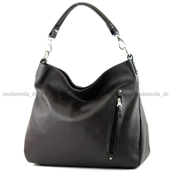 modamoda de - T121 - ital Shopper aus Leder/Nappaleder Groß