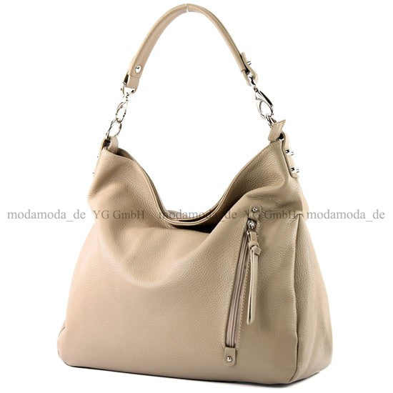 modamoda de - T121 - ital Shopper aus Leder/Nappaleder Groß