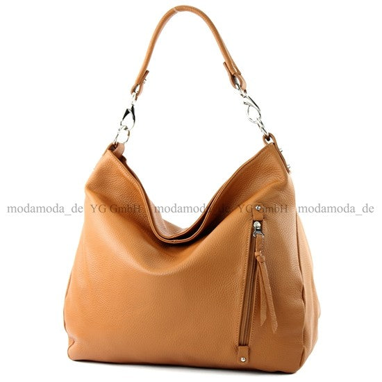 modamoda de - T121 - ital Shopper aus Leder/Nappaleder Groß