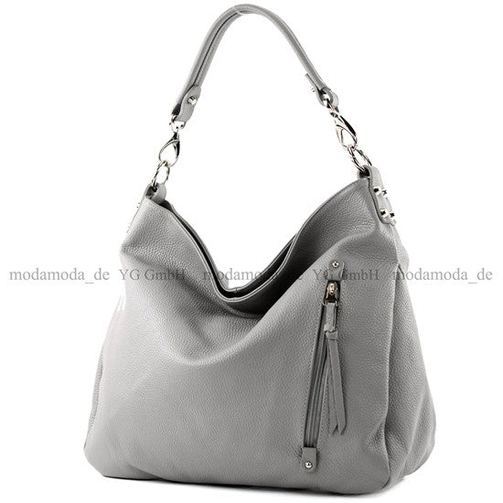 modamoda de - T121 - ital Shopper aus Leder/Nappaleder Groß