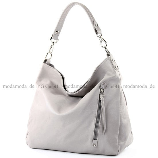 modamoda de - T121 - ital Shopper aus Leder/Nappaleder Groß