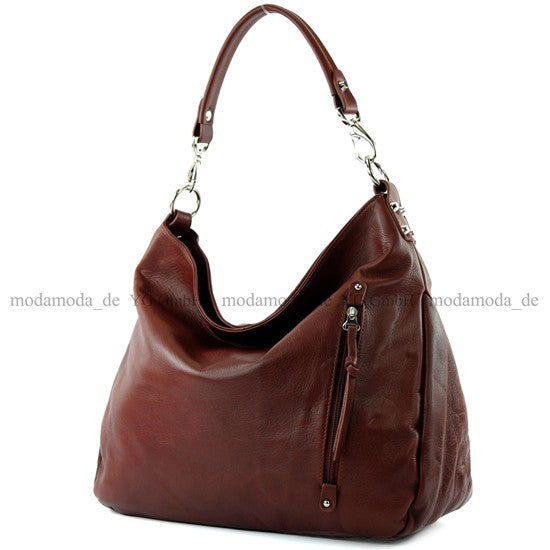 modamoda de - T121 - ital Shopper aus Leder/Nappaleder Groß
