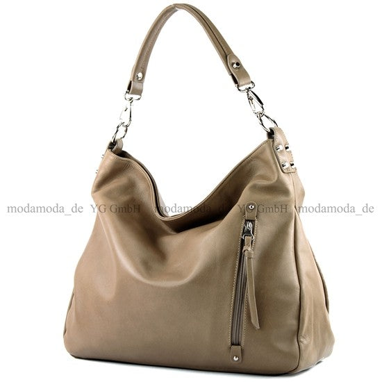 modamoda de - T121 - ital Shopper aus Leder/Nappaleder Groß