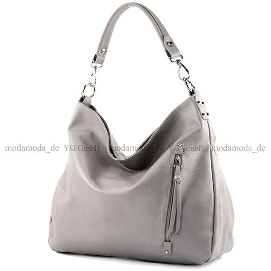 modamoda de - T121 - ital Shopper aus Leder/Nappaleder Groß